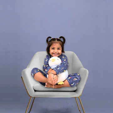 Full Sleeves Baby Little Sailors Printed Night Suit  for Baby/Kids - Navy Blue 18-24 Months